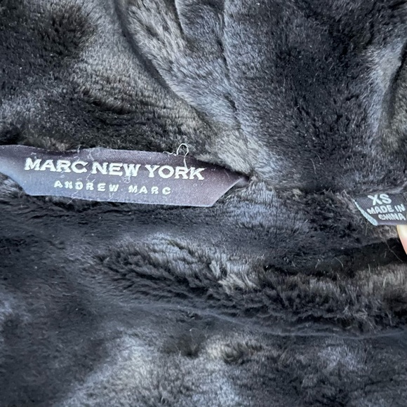 Marc New York Faux Fur Lined Coat, W/Hood, Zips Up & Has String to Adjust Waist - Picture 14 of 16